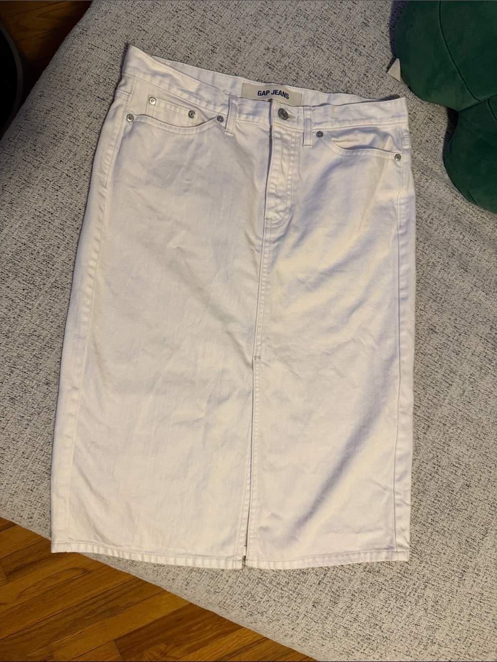 Gap Jeans White Denim Pencil Midi Skirt 8